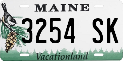 ME license plate 3254SK