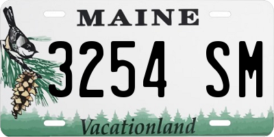 ME license plate 3254SM