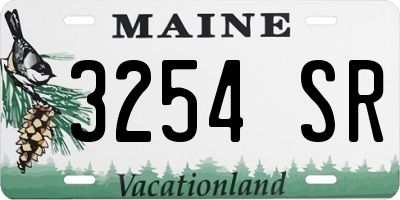 ME license plate 3254SR