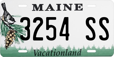 ME license plate 3254SS