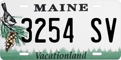 ME license plate 3254SV