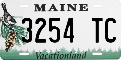 ME license plate 3254TC