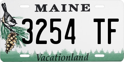 ME license plate 3254TF