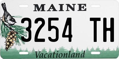 ME license plate 3254TH