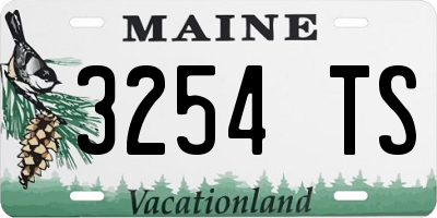 ME license plate 3254TS