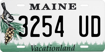 ME license plate 3254UD