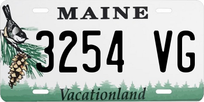 ME license plate 3254VG