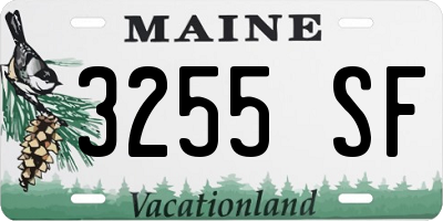 ME license plate 3255SF