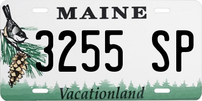 ME license plate 3255SP
