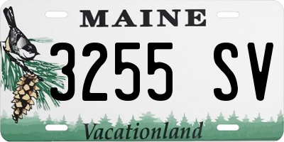 ME license plate 3255SV