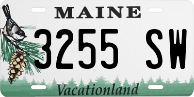 ME license plate 3255SW