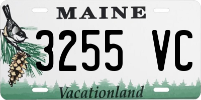 ME license plate 3255VC