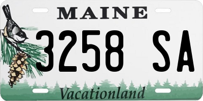ME license plate 3258SA