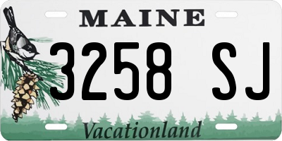 ME license plate 3258SJ