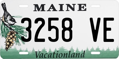 ME license plate 3258VE