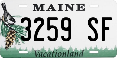 ME license plate 3259SF