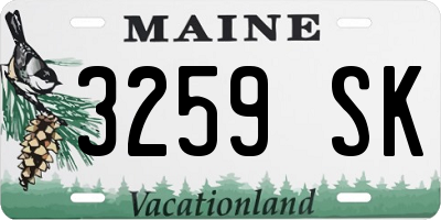 ME license plate 3259SK