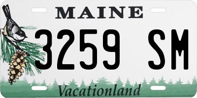 ME license plate 3259SM