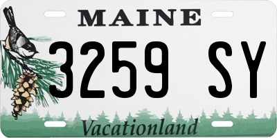 ME license plate 3259SY