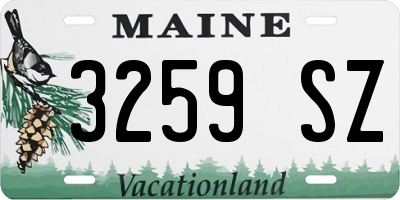 ME license plate 3259SZ