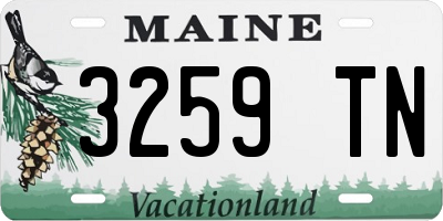 ME license plate 3259TN