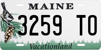 ME license plate 3259TO