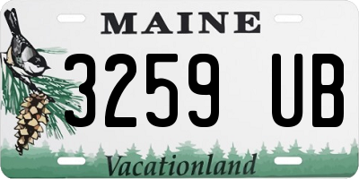 ME license plate 3259UB