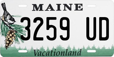 ME license plate 3259UD