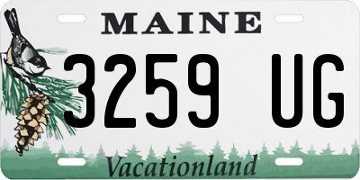 ME license plate 3259UG