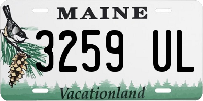 ME license plate 3259UL