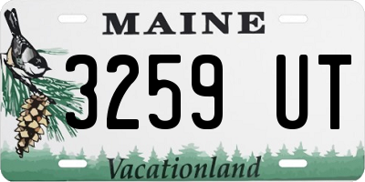 ME license plate 3259UT