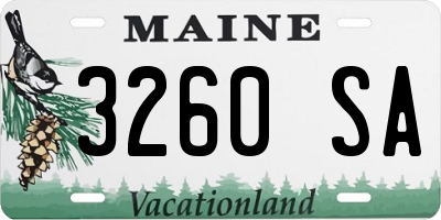 ME license plate 3260SA