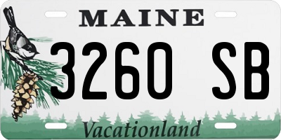 ME license plate 3260SB