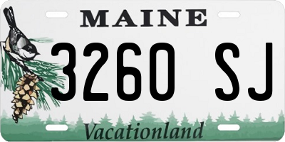 ME license plate 3260SJ