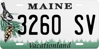 ME license plate 3260SV