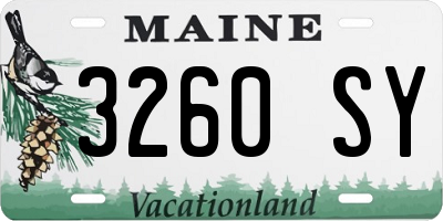 ME license plate 3260SY