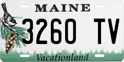 ME license plate 3260TV
