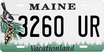 ME license plate 3260UR