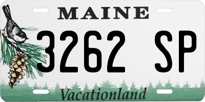 ME license plate 3262SP