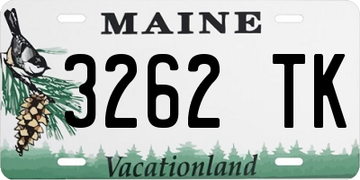 ME license plate 3262TK