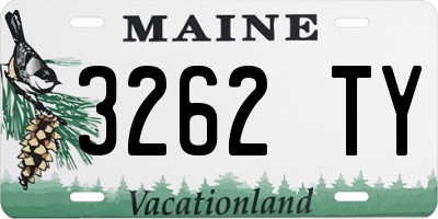 ME license plate 3262TY