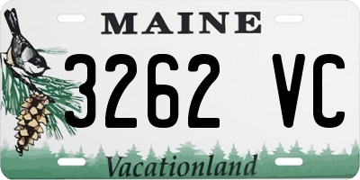ME license plate 3262VC