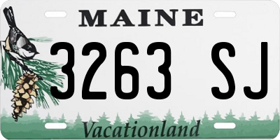 ME license plate 3263SJ
