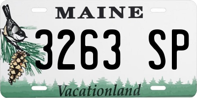 ME license plate 3263SP