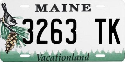 ME license plate 3263TK