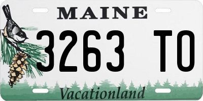 ME license plate 3263TO