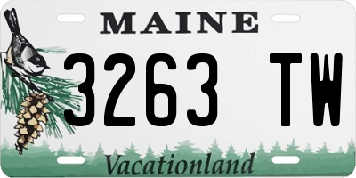 ME license plate 3263TW