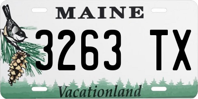 ME license plate 3263TX