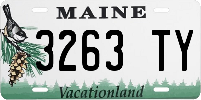 ME license plate 3263TY