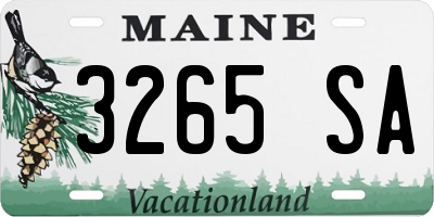 ME license plate 3265SA